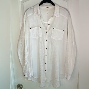 Free People Love Her Madly Long Sleeve Button Down White Size XS
